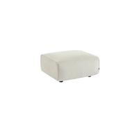 Pouf module pour canapé repose-pieds pour canapé 2 places en velours côtelé crème L 76 x P 70 x H 41cm - Wallas