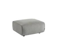 Pouf. module pour canapé. repose-pieds pour canapé 2 places en velours côtelé gris clair. L 76 x P 70 x H 41cm - Wallas