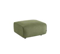 sweeek - Pouf. Module pour canapé. Repose-Pieds pour canapé 2 Places en Velours côtelé Vert. L 76 x P 70 x H 41cm - Wallas