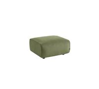 | Pouf module pour canapé repose-pieds pour canapé 2 places en velours côtelé vert L 76 x P 70 x H 41cm - Wallas