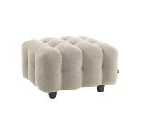 Pouf. module pour canapé. repose-pieds pour canapé 3 places en bouclette texturée beige L 69 x P 59 x H 48cm - Leon