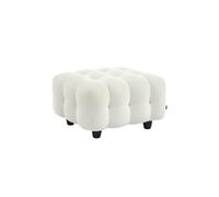 sweeek - Pouf. Module pour canapé. Repose-Pieds pour canapé 3 Places en Bouclette texturée crème L 69 x P 59 x H 48cm - Leon