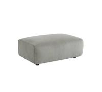 Pouf. module pour canapé. repose-pieds pour canapé 3 places en velours côtelé gris clair. L 102 x P 70 x H 41cm - Wallas