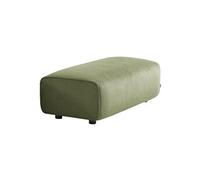 Pouf module pour canapé repose-pieds pour canapé d'angle 2 places en velours côtelé vert L 123 x P 60 x H 41cm - Wallas
