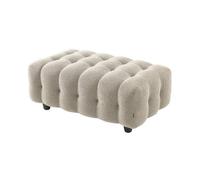 Pouf. module pour canapé. repose-pieds pour canapé d'angle 3 places en bouclette texturée beige L 115 x P 70 x H 48cm - Leon