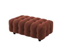 Pouf. module pour canapé. repose-pieds pour canapé d'angle 3 places en bouclette texturée terracotta L 115 x P 70 x H 48cm - Leon