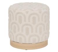 Atmosphera – Pouf Copas – Motif tufté – D38 x 38 cm – Blanc