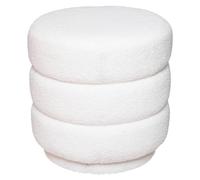 Atmosphera – Pouf bouclette SINAN – Blanc – Ø 40 cm