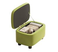 Pouf multifonction en bois avec rangement - Tabouret cube rembourré en cuir pour salon, boîte à jouets et repose-pieds