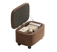 Pouf multifonction en bois avec rangement - Tabouret cube rembourré en cuir pour salon, boîte à jouets et repose-pieds