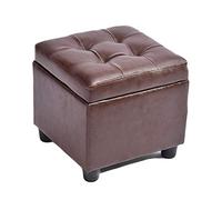 Pouf multifonction et repose-pieds doux, doux pour la peau, imperméable et facile à nettoyer, 4 couleurs disponibles (marron, 35 x 35 x 35 cm)