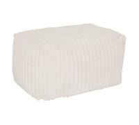 Atmosphera - Pouf muzi rectangulaire côtelé 61x78cm crème