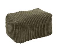 Pouf Muzi rectangulaire côtelé 61x78cm vert