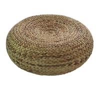 Pouf Oriental en Narcisse et Rotin Marron Fine Asianliving - D50 x H 18 cm