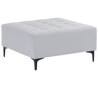 Pouf Ottoman Carré Repose Pieds Noirs Rembourré Velours Gris Clair Aberdeen