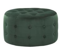 Pouf Ottoman Chesterfield Rond Vert Foncé - BELIANI - Tampa - Elégance - Chic - Velours - 1 place - Adulte
