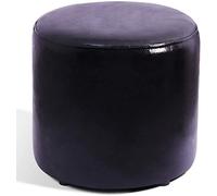 Pouf ottoman en cuir - Banc cube carré, base en bois massif, table basse rembourrée noire, 30 x 30 x 30 cm - Accent élégant pour le salon pour les petits espaces