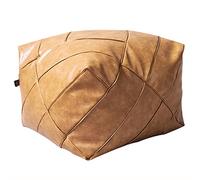 Pouf ottoman en cuir, repose-pieds moderne et solution de rangement, pouf carré pour décoration d'intérieur