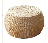 Pouf ottoman en rotin tressé fait à la main - Repose-pieds rustique et pièce d'accent pour salon, chambre à coucher et décoration des enfants