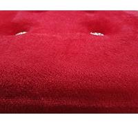 Pouf ottoman en velours doux avec boîte de rangement pliable 2 tailles (rouge, 38 x 76 x 38 cm)