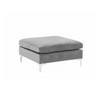 Pouf ottoman en velours gris - Beliani - EVJA - Design contemporain - Confortable et élégant
