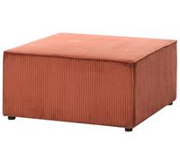 Pouf Ottoman Moderne Carré en Velours Côtelé Rembourré Repose-Pieds Rouge Foncé Lemvig