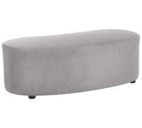 Pouf Ottoman Ovale en Tissu Forme de Haricot Naturel Rembourré Gris Amal