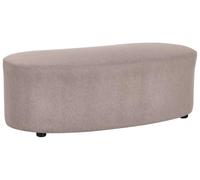 Pouf Ottoman Ovale en Tissu Forme de Haricot Naturel Rembourré Taupe Amal