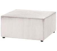 Pouf Ottoman pour Salon Moderne en Velours Côtelé Blanc Cassé Lemvig
