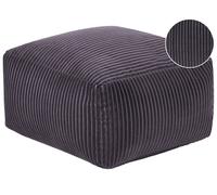 Pouf Ottoman Rectangulaire en Velours Côtelé Rembourré Gris Foncé Accessoire Muk