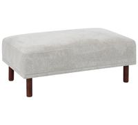 Pouf Ottoman Rectangulaire Pieds en Bois et Tissu HydrofugeGris Clair Holt