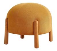 Pouf Ottoman Rond en Forme De Champignon De Style Rétro Repose-Pieds, Tabouret À Langer D'entrée en Velours Côtelé, Tabouret Bas, Cadeau De Pendaison De Crémaillère(Ginger Yellow)