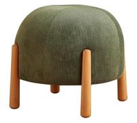 Pouf Ottoman Rond en Forme De Champignon De Style Rétro Repose-Pieds, Tabouret À Langer D'entrée en Velours Côtelé, Tabouret Bas, Cadeau De Pendaison De Crémaillère(Dark Green)