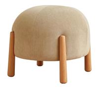 Pouf Ottoman Rond en Forme De Champignon De Style Rétro Repose-Pieds, Tabouret À Langer D'entrée en Velours Côtelé, Tabouret Bas, Cadeau De Pendaison De Crémaillère(Milk Coffee Color)