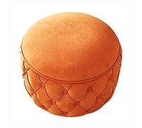 Pouf ottoman rond en velours avec rangement, confort haut de gamme pour salon et chambre à coucher