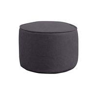 Pouf ottoman rond gris foncé 40,6 x 30,5 cm décoratif confortable couleur unie avec housse amovible