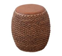 Pouf Ottoman Rond Rembourré Moderne Tissé À La Main Repose-Pieds Rond pour Salon Chaise Décorative pour La Maison Chaises D'appoint pour Chambre À Coucher(Bruin,48 cm)