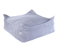 Pouf Ottoman Square Blueberry Blue velours côtelé