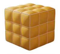 Pouf Ottoman Tabouret À Damier De Style Haut De Gamme Pouf Tabouret, Tabouret De Canapé De Luxe pour Magasin De Vêtements, Décorations De Café, Cadeau d'anniversaire(Jaune)