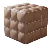 Pouf Ottoman Tabouret À Damier De Style Haut De Gamme Pouf Tabouret, Tabouret De Canapé De Luxe pour Magasin De Vêtements, Décorations De Café, Cadeau d'anniversaire(Brown)