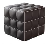 Pouf Ottoman Tabouret À Damier De Style Haut De Gamme Pouf Tabouret, Tabouret De Canapé De Luxe pour Magasin De Vêtements, Décorations De Café, Cadeau d'anniversaire(Noir)