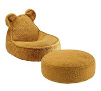 Pouf ours et repose-pieds Maple molletonné