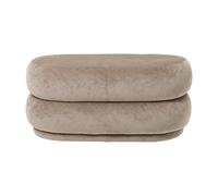 Ferm Living Pouf Ovale en Velours Délavé Beige
