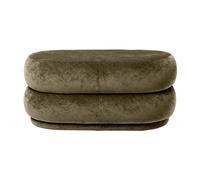 Ferm Living Pouf Ovale en Velours Délavé Forest