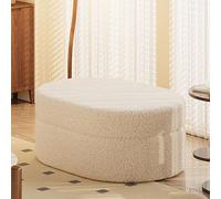 Pouf Ovale de Grande capacité, Repose-Pieds Moderne avec Rangement dissimulé pour Le Salon et la Chambre à Coucher(40 * 30 * 30CM)