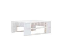 Pouf palette de jardin Bois de pin imprégné de blanc