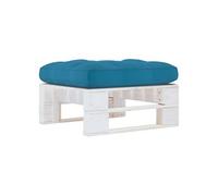 vidaXL Pouf Palette de Jardin Repose-Pied Palette de Patio Table Basse d'Extérieur Terrasse Intérieur Salon Bois de Pin Imprégné de Blanc G