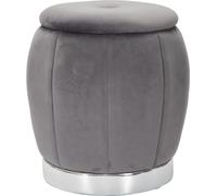 Pouf Paris 43 x 43 x 43 cm pin polyester gris argenté