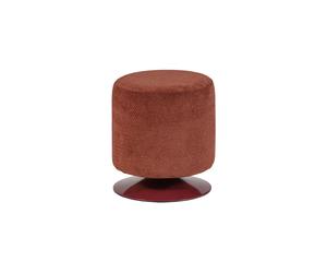 Pouf pivotant bouclé rouge bordeaux Islen