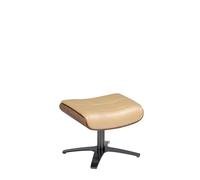 Pouf pivotant cuir sable et effet bois noyer Beige
